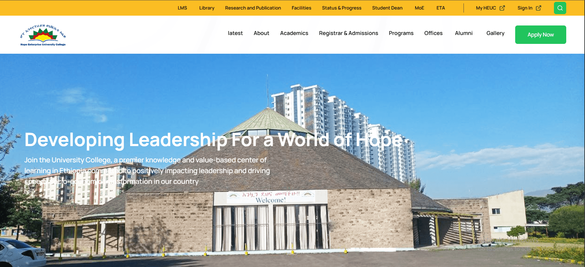 Hope Enterprise University College - CMS